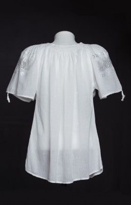 handmade embroidered Romanian blouse white color