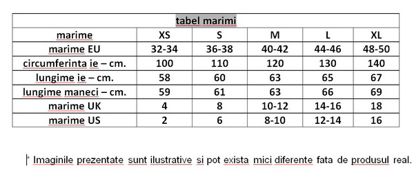 ie romaneasca traditionala marimi